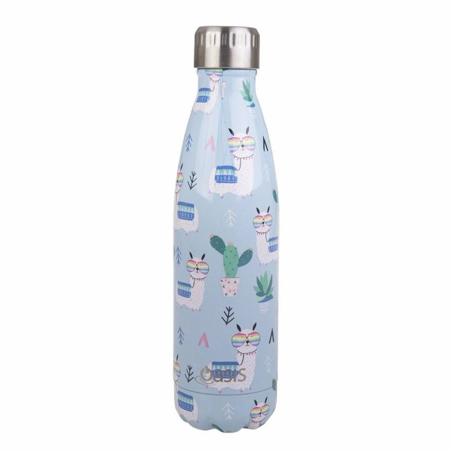 * Drinkware | Oasis Doble Wall Insulated Drink Bottle Drama Llama 500Ml