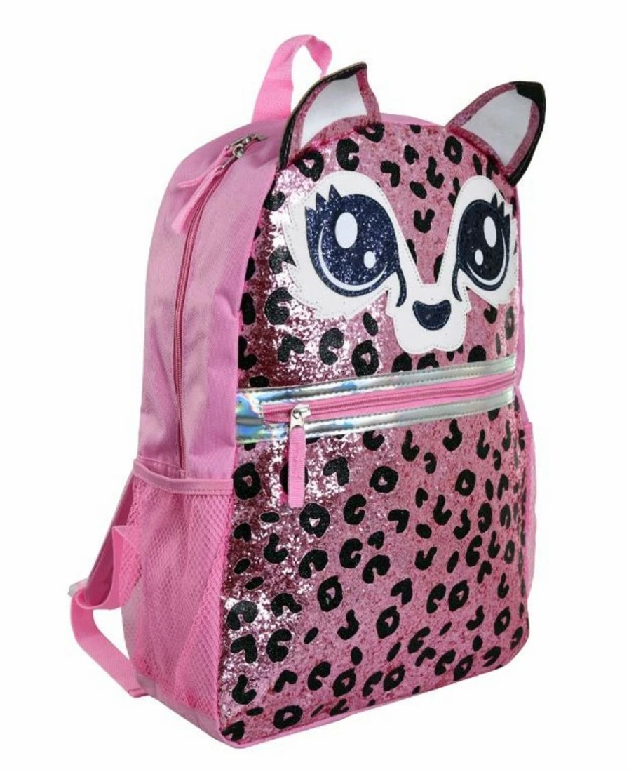 * Bags & Backpacks | Girls' 16 Pink Glitter Cheetah Print Backpack School Bag