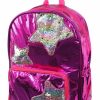 * Bags & Backpacks | Pink Foil 16 Backpack With Star Shaped Multi Colored Sequins