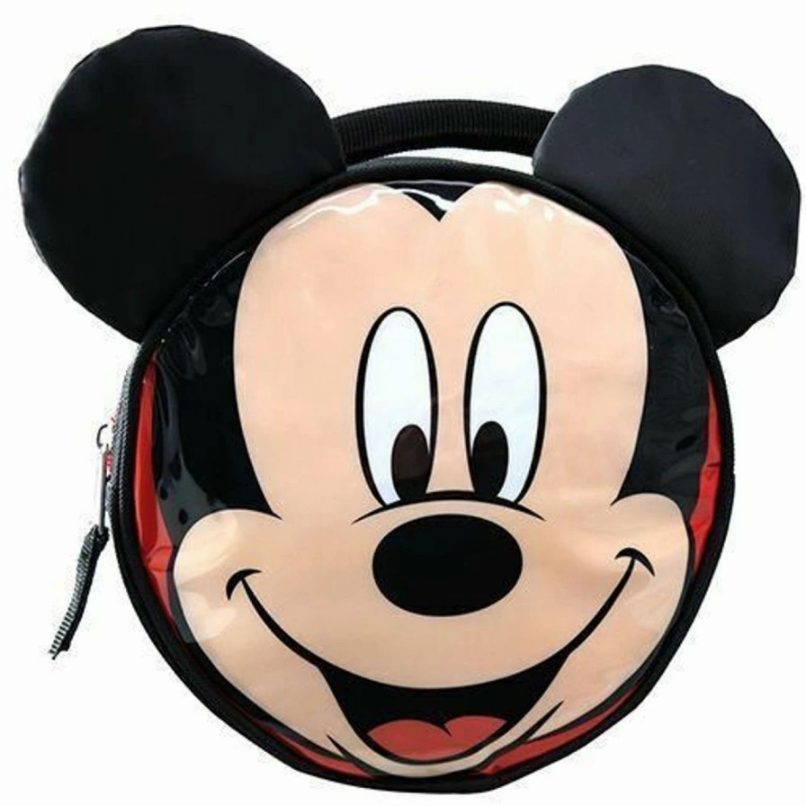 * Lunch Bags & Boxes | Mickey Mouse Lunch Bags Shiny Pvc Round Lunch Bag With Ears & Bow