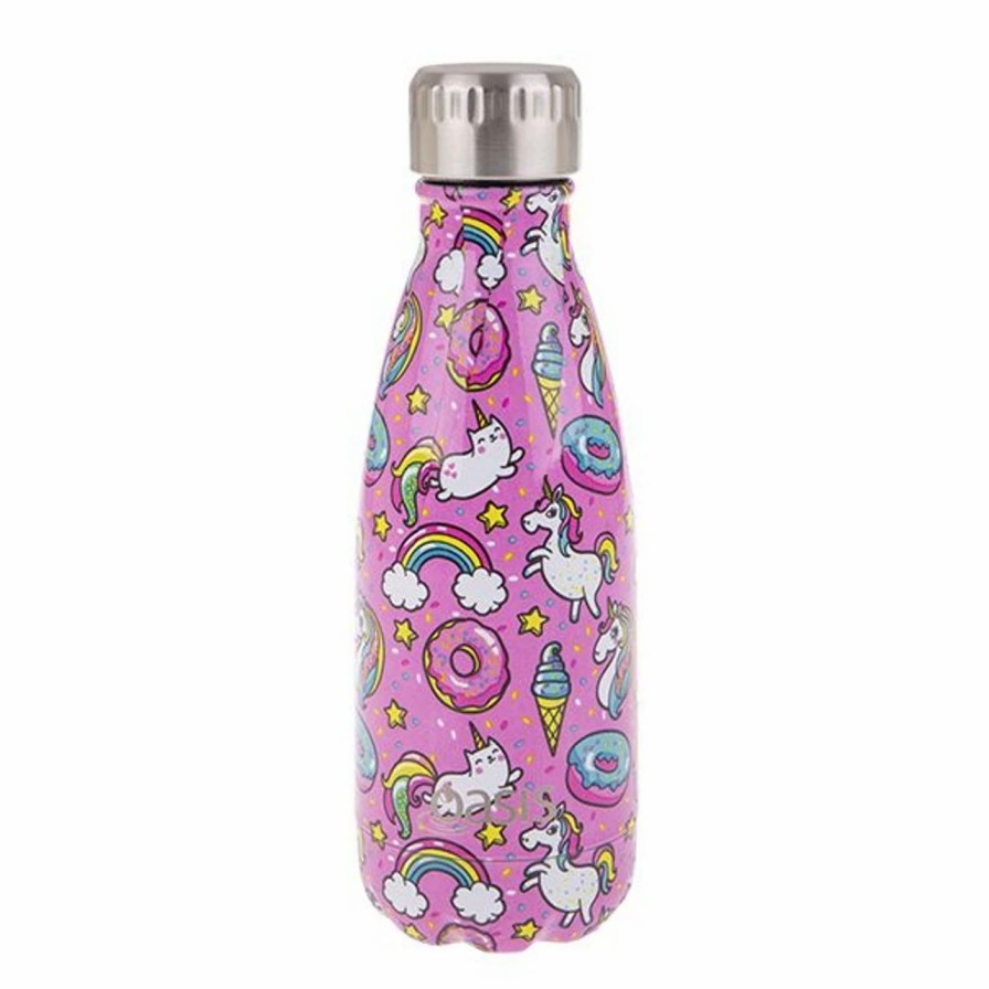 * Drinkware | Oasis Doble Wall Insulated Drink Bottle Unicorns 350Ml