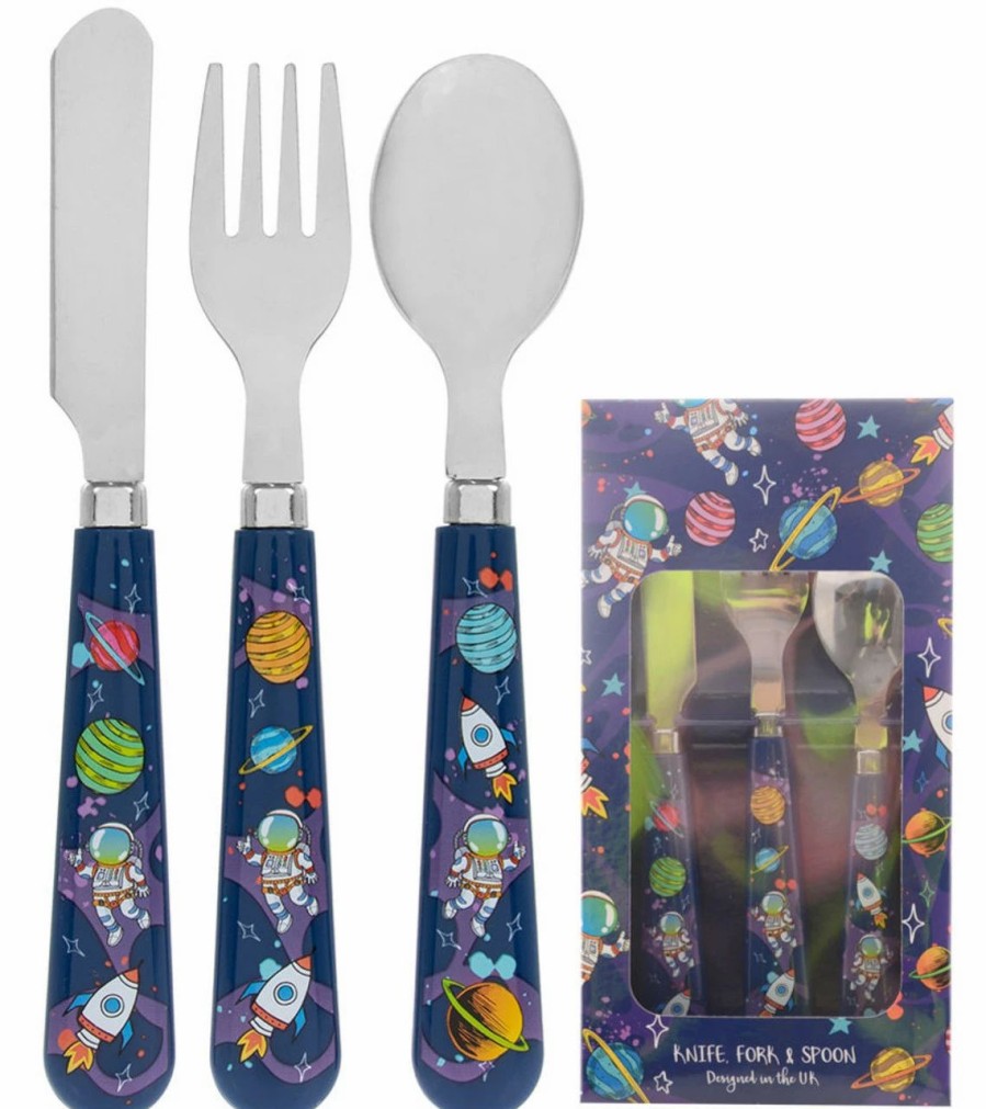 * Lunch Bags & Boxes | Spaceman 3 Piece Cutlery Set