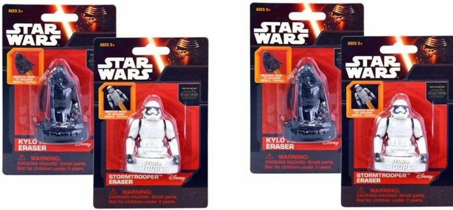 * General Stationery | Star Wars Ep7 Molded Eraser On Card Kylo And Stormtrooper Bundle